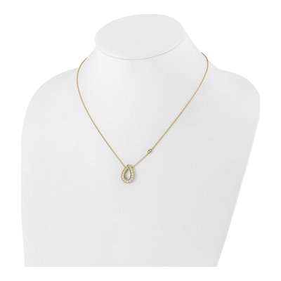 14K Yellow Gold 3/4 ct tw Lab-Grown Diamond Teardrop Necklace – view 5