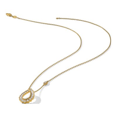 14K Yellow Gold 3/4 ct tw Lab-Grown Diamond Teardrop Necklace – view 6