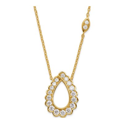 14K Yellow Gold 3/4 ct tw Lab-Grown Diamond Teardrop Necklace