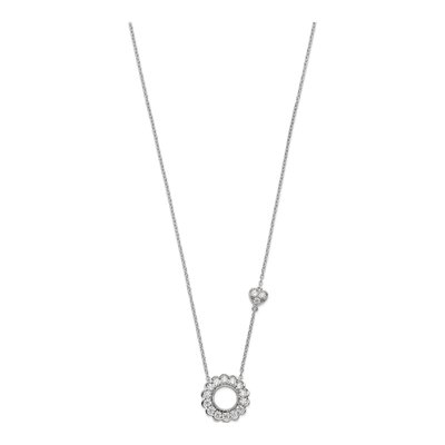 14K White Gold 3/4 ct tw Lab-Grown Diamond Fashion Heart Circle Necklace – view 3