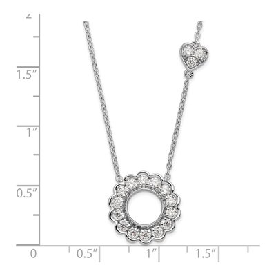 14K White Gold 3/4 ct tw Lab-Grown Diamond Fashion Heart Circle Necklace – view 4