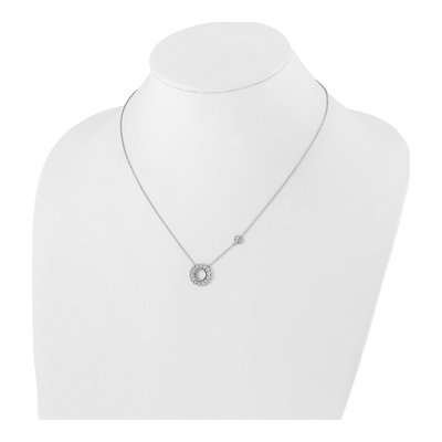 14K White Gold 3/4 ct tw Lab-Grown Diamond Fashion Heart Circle Necklace – view 5