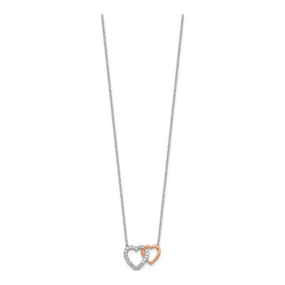 14K Two-Tone Gold 1/5 ct tw Lab-Grown Diamond Heart Necklace – view 3