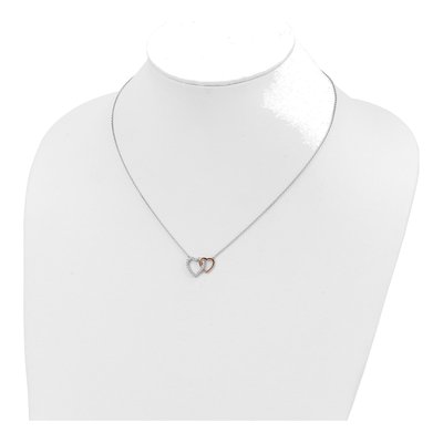 14K Two-Tone Gold 1/5 ct tw Lab-Grown Diamond Heart Necklace – view 4