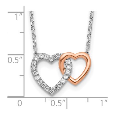14K Two-Tone Gold 1/5 ct tw Lab-Grown Diamond Heart Necklace – view 5