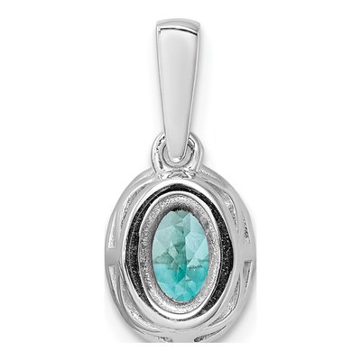 14K White Gold Lab Paraiba & Diamond Pendant – view 3
