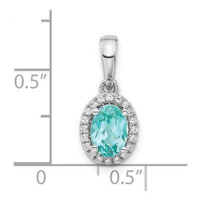 14K White Gold Lab Paraiba & Diamond Pendant – view 4