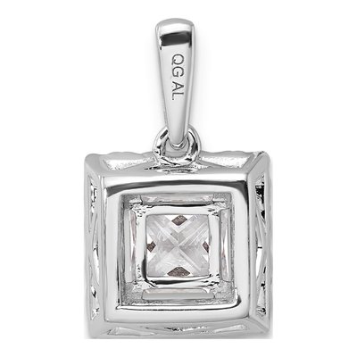 14K White Gold 0.4 ct tw Lab-Grown Diamond Princess Shape Pendant – view 3