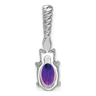 14K White Gold 0.09 ct tw Amethyst & Diamond Slide Pendant – view 3