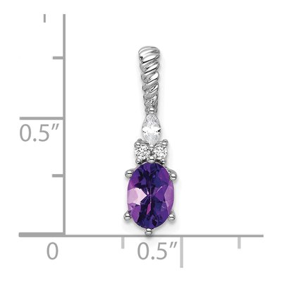 14K White Gold 0.09 ct tw Amethyst & Diamond Slide Pendant – view 4