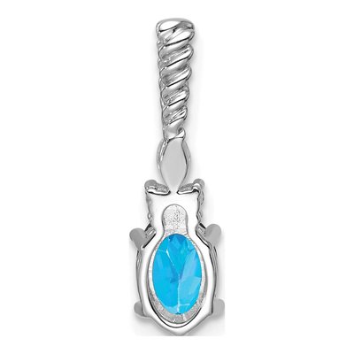 14K White Gold 0.09 ct tw Blue Topaz & Diamond Slide Pendant – view 3