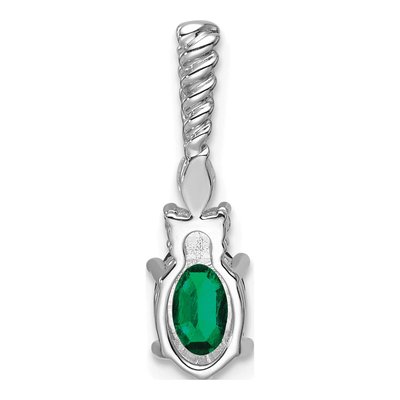 14K White Gold 0.09 ct tw Lab-Created Emerald & Diamond Twisted Slide Pendant – view 3