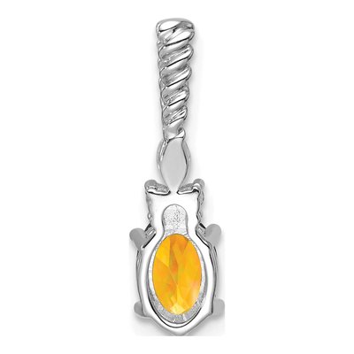 14K White Gold 0.09 ct tw Citrine & Diamond Slide Pendant – view 3