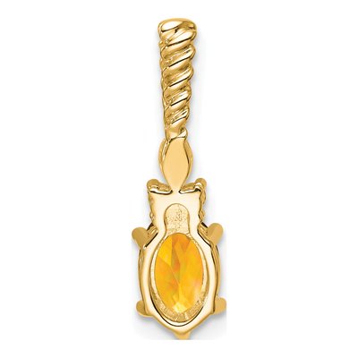 14K Yellow Gold 0.09 ct tw Citrine & Diamond Slide Pendant – view 3