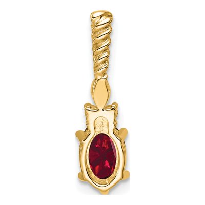 14K Yellow Gold 0.09 ct tw Lab-Created Ruby & Diamond Slide Pendant – view 3