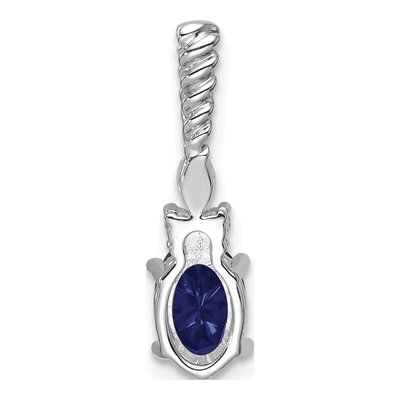 14K White Gold 0.09 ct tw Lab-Created Sapphire & Diamond Slide Pendant – view 3