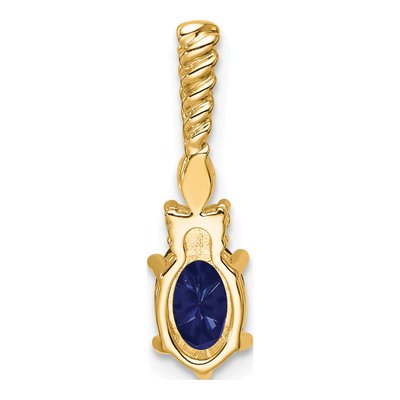 14K Yellow Gold 0.09 ct tw Lab-Created Sapphire & Diamond Slide Pendant – view 3