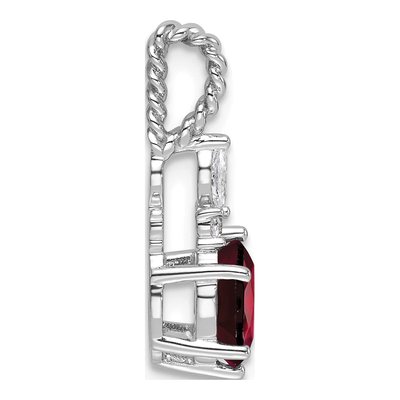 14K White Gold 0.09 ct tw Garnet & Diamond Slide Pendant – view 2