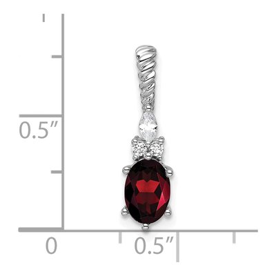 14K White Gold 0.09 ct tw Garnet & Diamond Slide Pendant – view 4