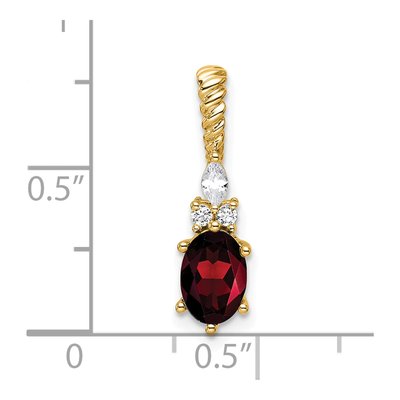 14K Yellow Gold 0.09 ct tw Garnet & Diamond Slide Pendant – view 4