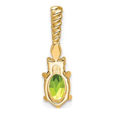 14K Yellow Gold 0.09 ct tw Peridot & Diamond Slide Pendant – view 3