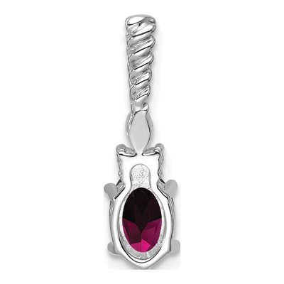 14K White Gold 0.09 ct tw Rhodolite Garnet & Diamond Twisted Slide Pendant – view 3