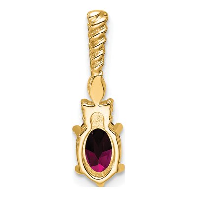 14K Yellow Gold 0.09 ct tw Rhodolite Garnet & Diamond Slide Pendant – view 3