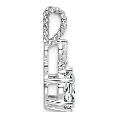 14K White Gold 0.09 ct tw White Topaz & Diamond Slide Pendant – view 2