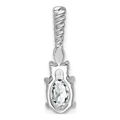 14K White Gold 0.09 ct tw White Topaz & Diamond Slide Pendant – view 3