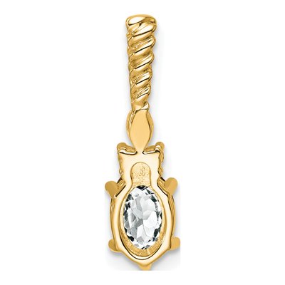 14K Yellow Gold 0.09 ct tw White Topaz & Diamond Twisted Slide Pendant – view 3