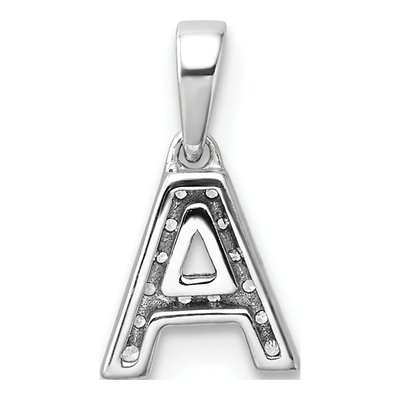 14K White Gold 1/20 ct tw Diamond Letter A Pendant – view 4