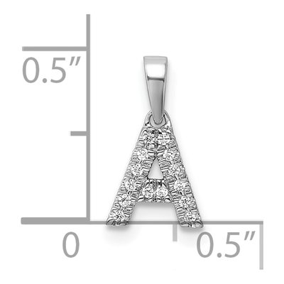 14K White Gold 1/20 ct tw Diamond Letter A Pendant – view 5