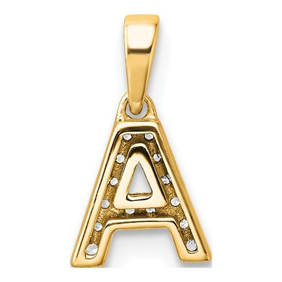 14K Yellow Gold 1/20 ct tw Diamond Letter A Pendant – view 4