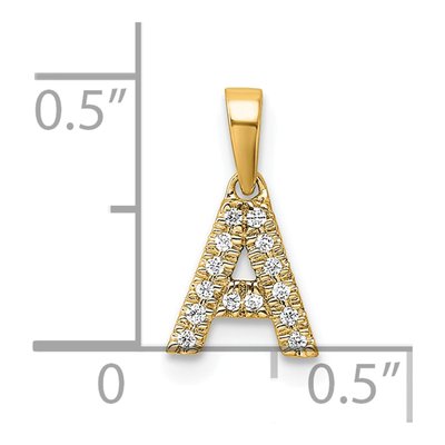 14K Yellow Gold 1/20 ct tw Diamond Letter A Pendant – view 5