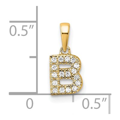 10K Yellow Gold 1/10 ct tw Diamond Letter B Pendant – view 2