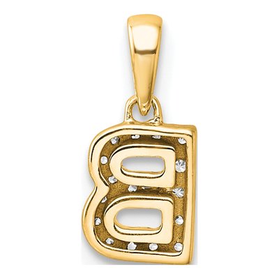 10K Yellow Gold 1/10 ct tw Diamond Letter B Pendant – view 4