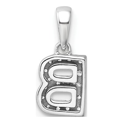 14K White Gold 0.09 ct tw Diamond Letter B Pendant – view 4