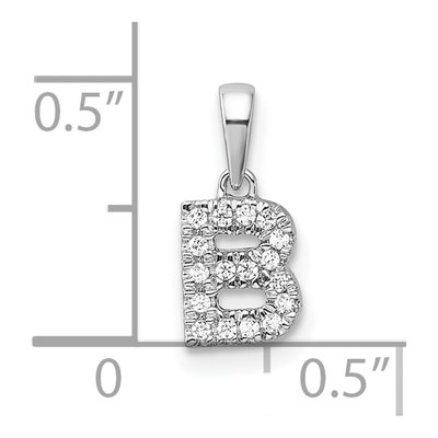 14K White Gold 0.09 ct tw Diamond Letter B Pendant – view 5