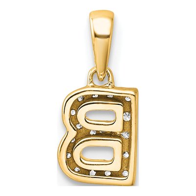 14K Yellow Gold 0.09 ct tw Diamond Letter B Pendant – view 4