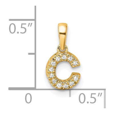 10K Yellow Gold 1/20 ct tw Diamond Letter C Pendant – view 3