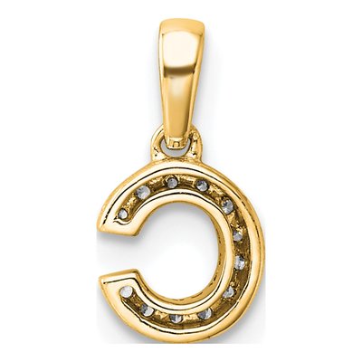 10K Yellow Gold 1/20 ct tw Diamond Letter C Pendant – view 5
