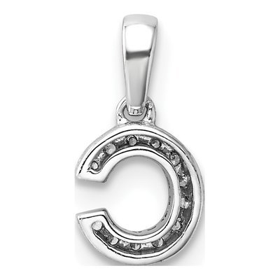 14K White Gold Diamond Letter C Pendant – view 4