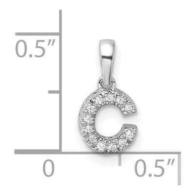 14K White Gold Diamond Letter C Pendant – view 5