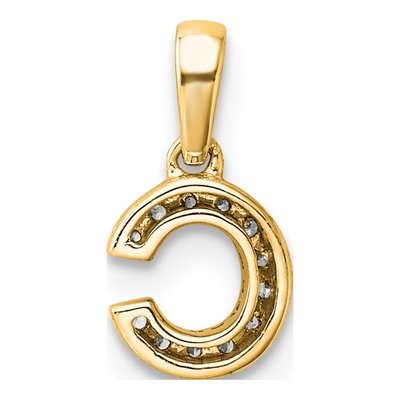 14K Yellow Gold Diamond Letter C Pendant – view 4