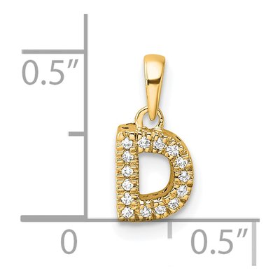 10K Yellow Gold 1/20 ct tw Diamond Letter D Pendant – view 2