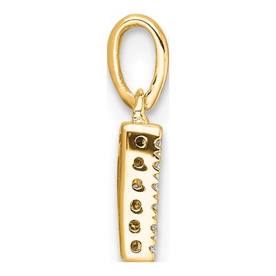 10K Yellow Gold 1/20 ct tw Diamond Letter D Pendant – view 3