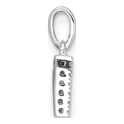 14K White Gold 1/20 ct tw Diamond Letter D Pendant – view 2