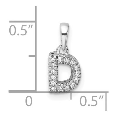 14K White Gold 1/20 ct tw Diamond Letter D Pendant – view 4