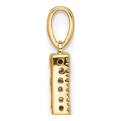10K Yellow Gold 1/20 ct tw Diamond Letter E Pendant – view 3