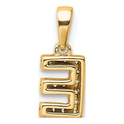 10K Yellow Gold 1/20 ct tw Diamond Letter E Pendant – view 4